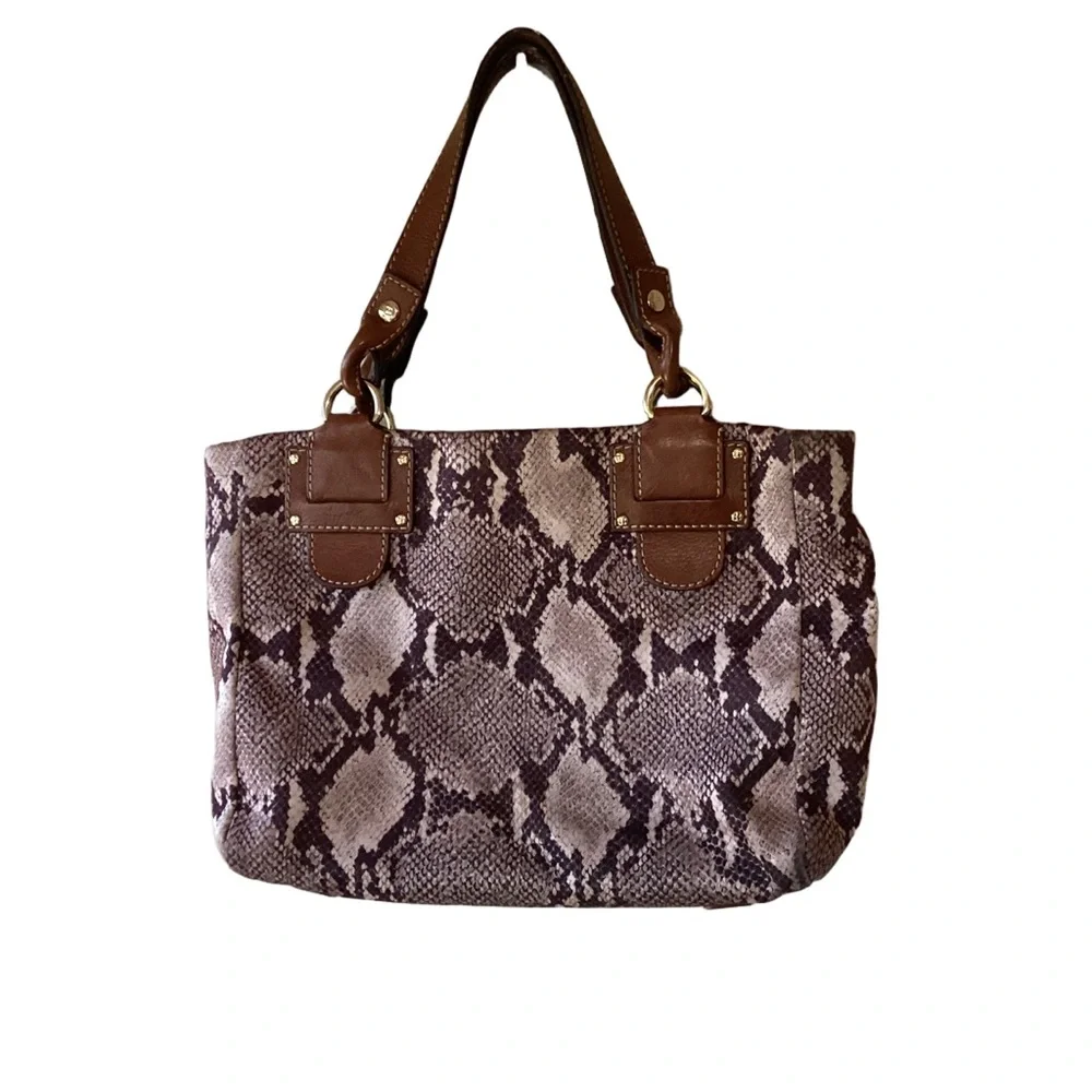 Kate Spade New York Snakeskin/Python Print Tote Bag - PXRU0584 Tan/Brown - Picture 2 of 16